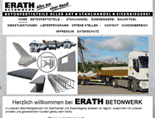 Tablet Screenshot of betonwerk-erath.de